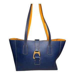 Dooney & Bourke Navy and Orange Tote Bag